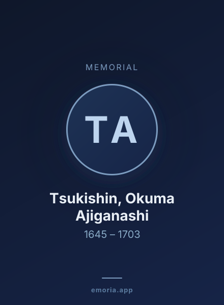 Memorial portrait of Tsukishin, Okuma Ajiganashi