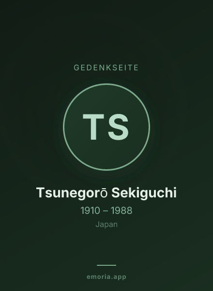 Gedenkportrait von Tsunegorō Sekiguchi