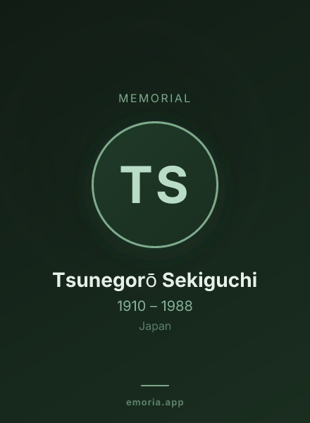 Memorial portrait of Tsunegorō Sekiguchi