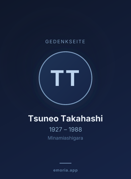 Gedenkportrait von Tsuneo Takahashi