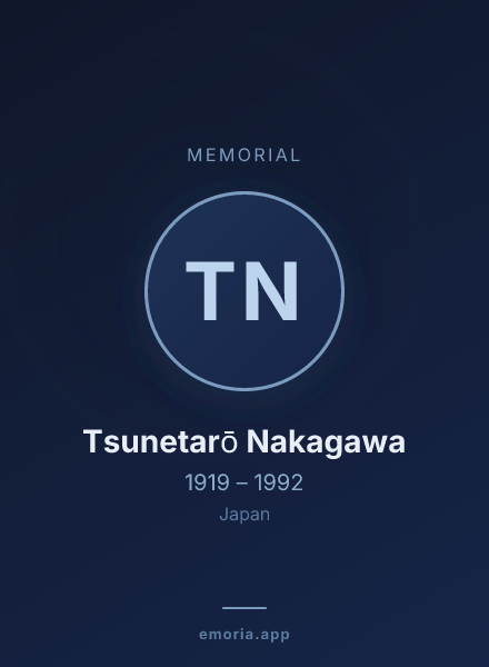 Memorial portrait of Tsunetarō Nakagawa
