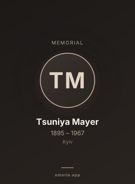 Memorial portrait of Tsuniya Mayer