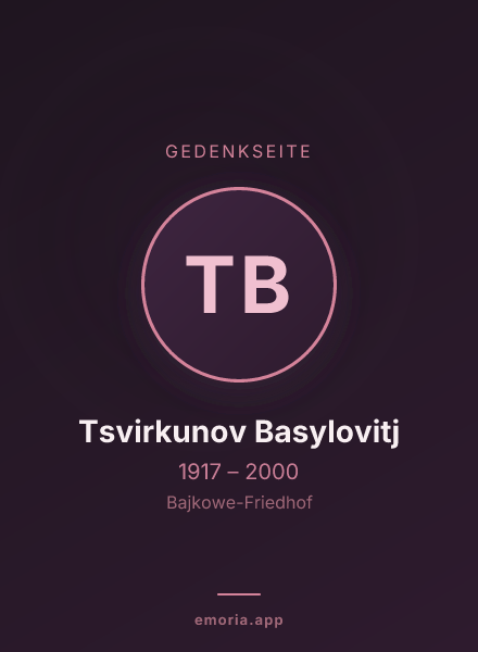 Gedenkportrait von Tsvirkunov Basylovitj