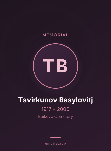 Memorial portrait of Tsvirkunov Basylovitj