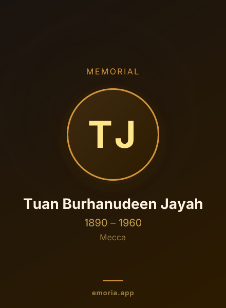 Memorial portrait of Tuan Burhanudeen Jayah