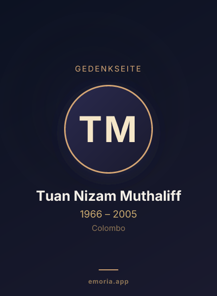 Gedenkportrait von Tuan Nizam Muthaliff