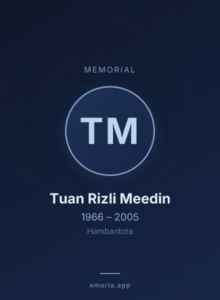 Memorial portrait of Tuan Rizli Meedin