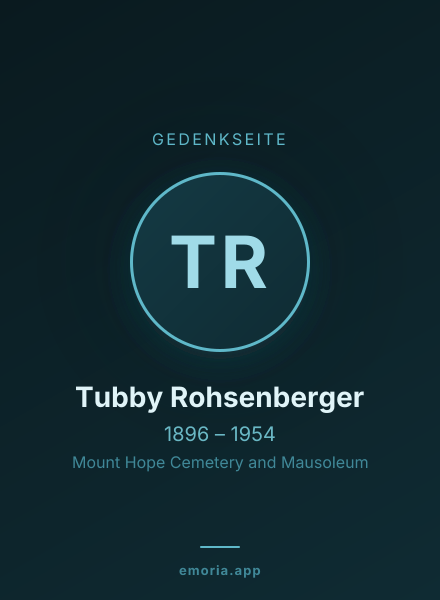 Gedenkportrait von Tubby Rohsenberger