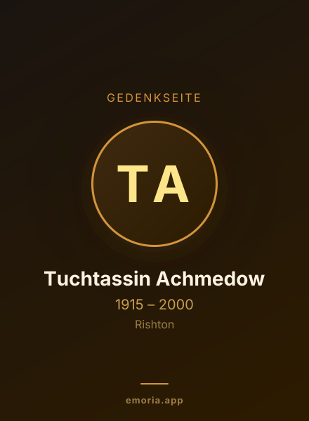 Gedenkportrait von Tuchtassin Achmedow