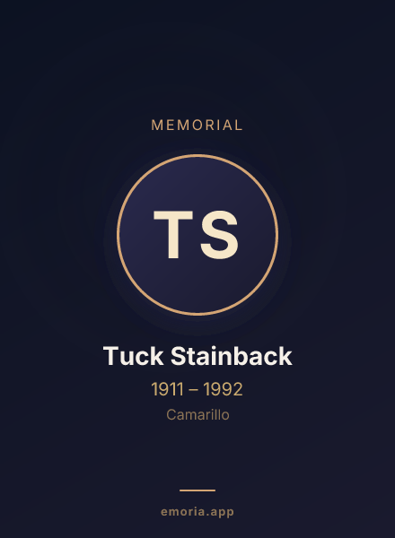 Memorial portrait of Tuck Stainback