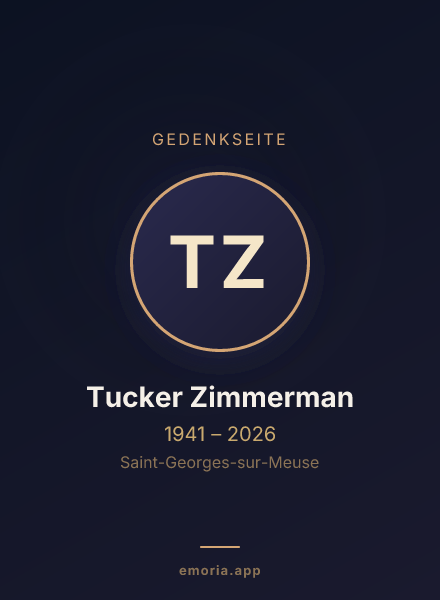 Gedenkportrait von Tucker Zimmerman