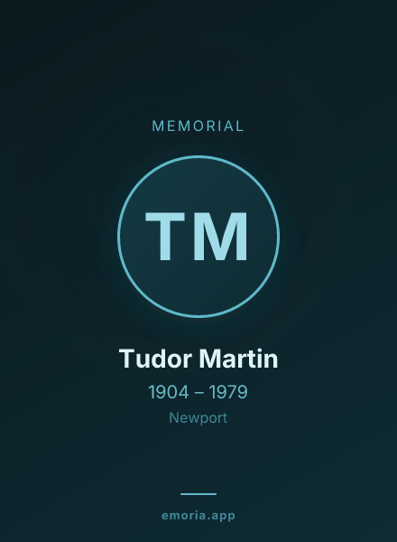Memorial portrait of Tudor Martin