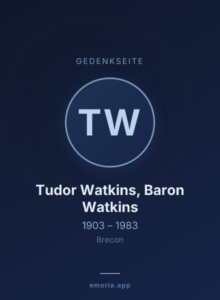 Gedenkportrait von Tudor Watkins, Baron Watkins