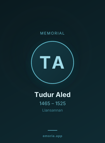 Memorial portrait of Tudur Aled