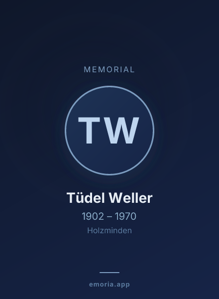 Memorial portrait of Tüdel Weller