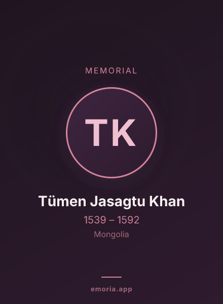 Memorial portrait of Tümen Jasagtu Khan