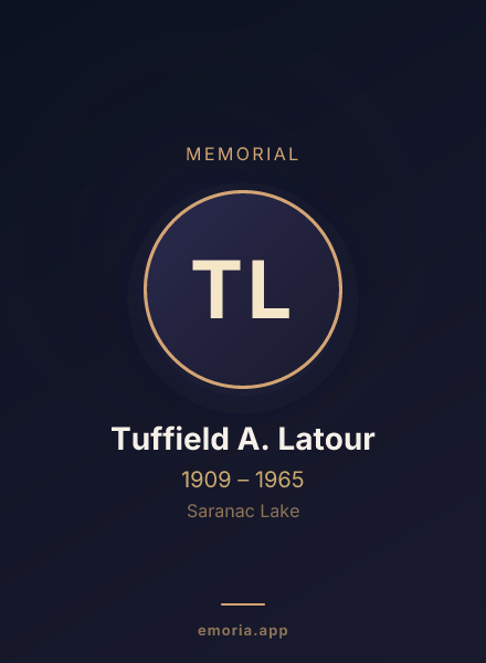 Memorial portrait of Tuffield A. Latour