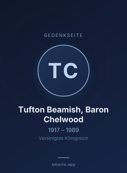 Gedenkportrait von Tufton Beamish, Baron Chelwood