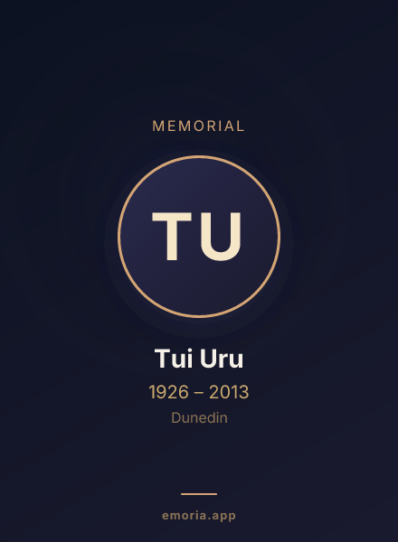 Memorial portrait of Tui Uru