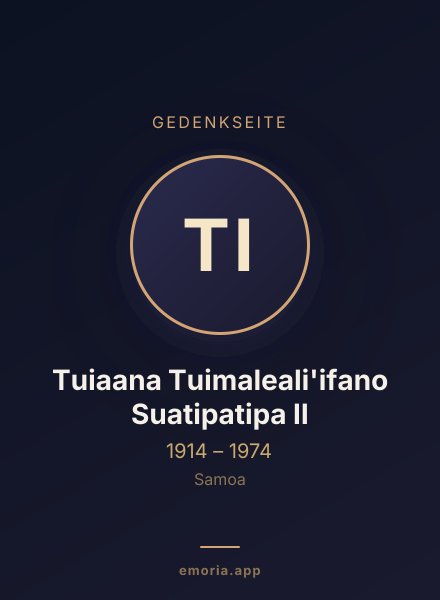 Gedenkportrait von Tuiaana Tuimaleali'ifano Suatipatipa II
