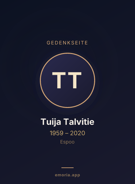 Gedenkportrait von Tuija Talvitie