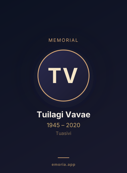 Memorial portrait of Tuilagi Vavae