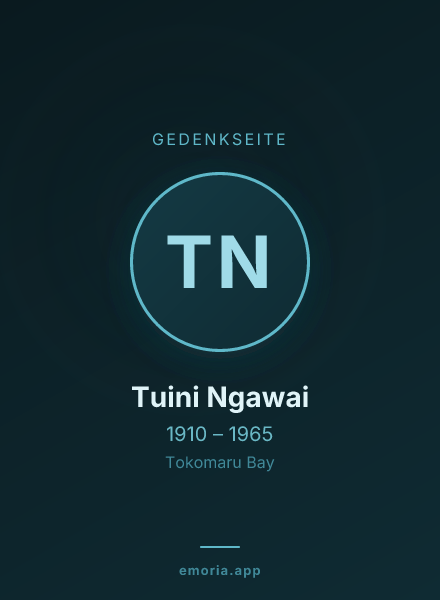 Gedenkportrait von Tuini Ngawai