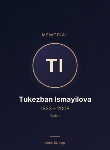 Memorial portrait of Tukezban Ismayilova