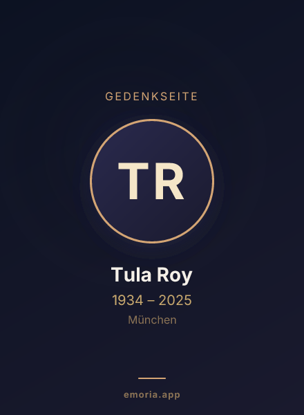 Gedenkportrait von Tula Roy