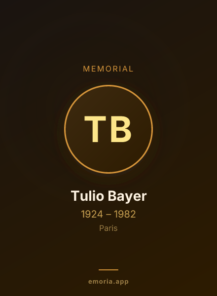 Memorial portrait of Tulio Bayer