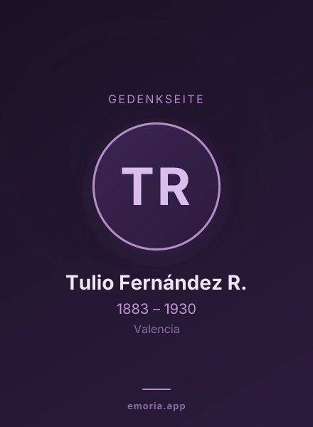 Gedenkportrait von Tulio Fernández R.
