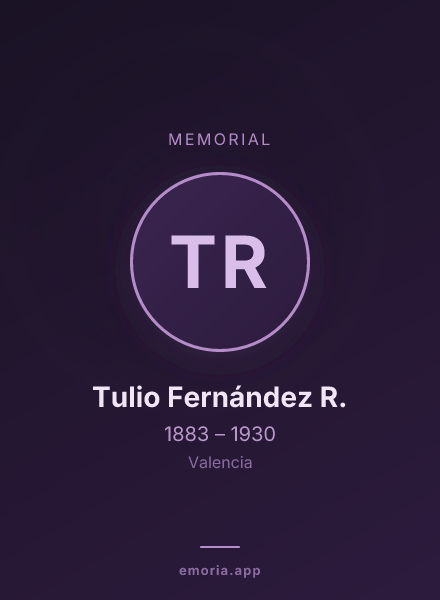 Memorial portrait of Tulio Fernández R.