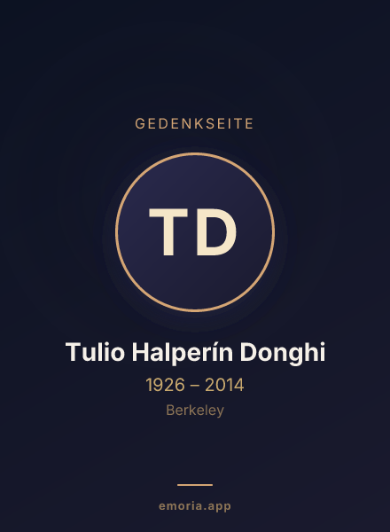 Gedenkportrait von Tulio Halperín Donghi