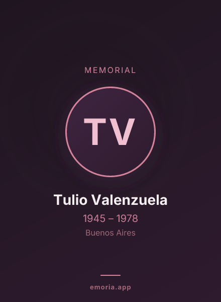 Memorial portrait of Tulio Valenzuela
