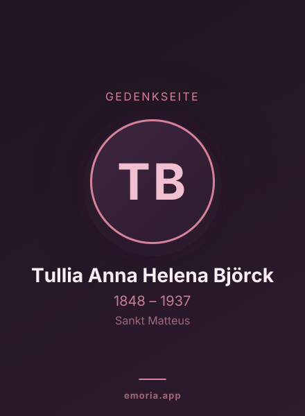 Gedenkportrait von Tullia Anna Helena Björck