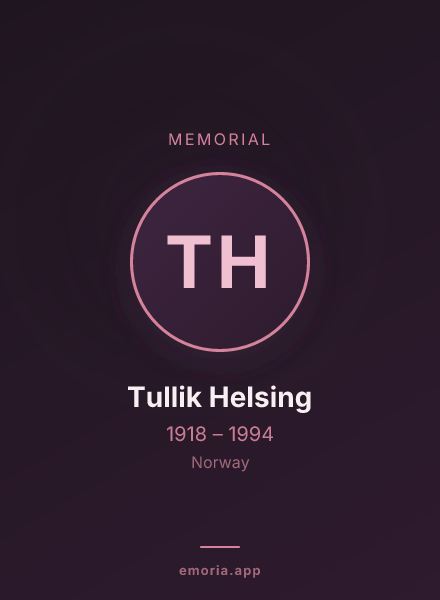 Memorial portrait of Tullik Helsing