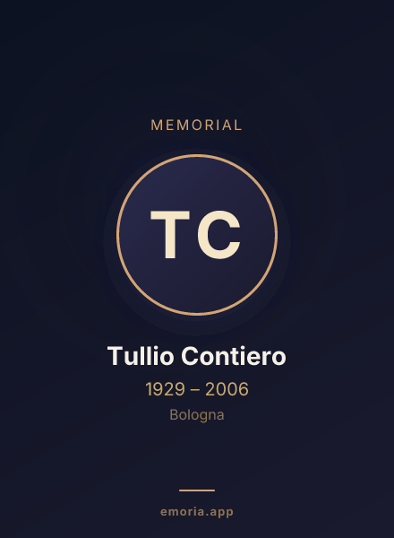Memorial portrait of Tullio Contiero
