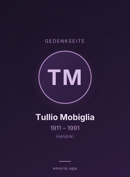 Gedenkportrait von Tullio Mobiglia