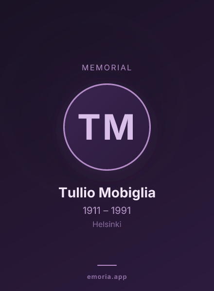 Memorial portrait of Tullio Mobiglia