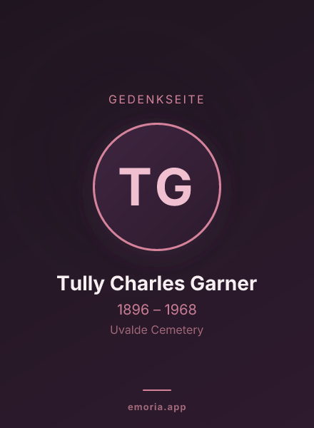 Gedenkportrait von Tully Charles Garner