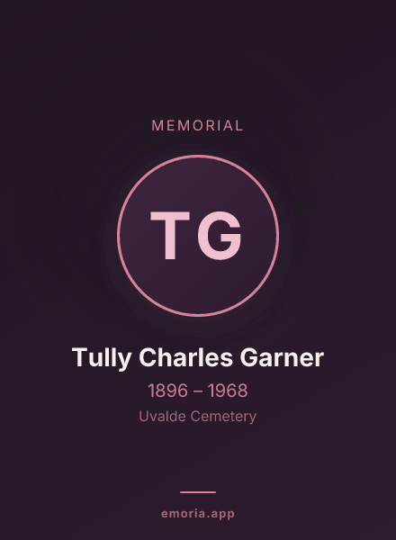 Memorial portrait of Tully Charles Garner