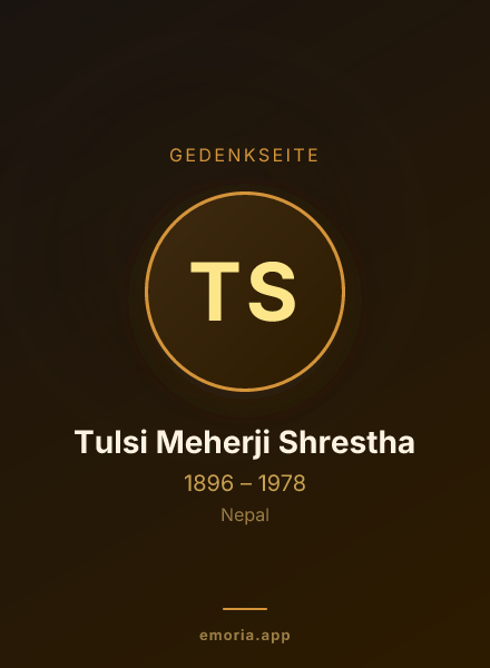 Gedenkportrait von Tulsi Meherji Shrestha