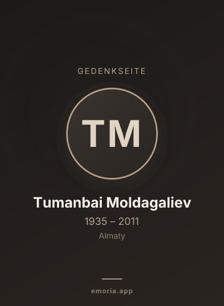 Gedenkportrait von Tumanbai Moldagaliev