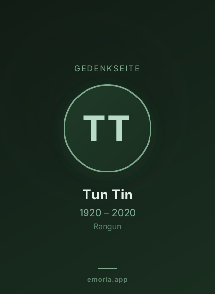 Gedenkportrait von Tun Tin