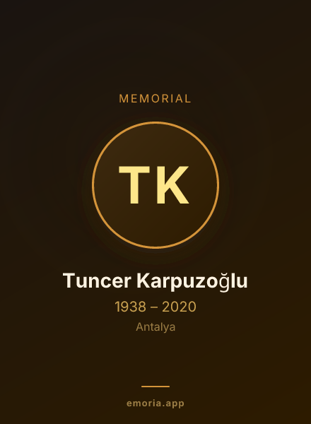 Memorial portrait of Tuncer Karpuzoğlu