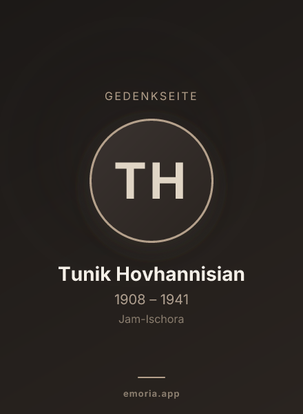 Gedenkportrait von Tunik Hovhannisian
