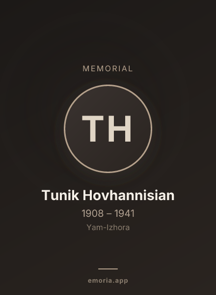 Memorial portrait of Tunik Hovhannisian