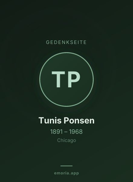 Gedenkportrait von Tunis Ponsen