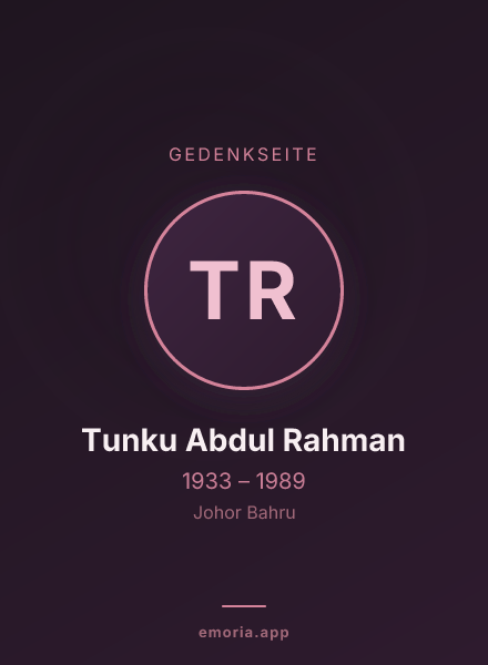 Gedenkportrait von Tunku Abdul Rahman