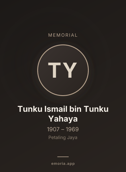 Memorial portrait of Tunku Ismail bin Tunku Yahaya